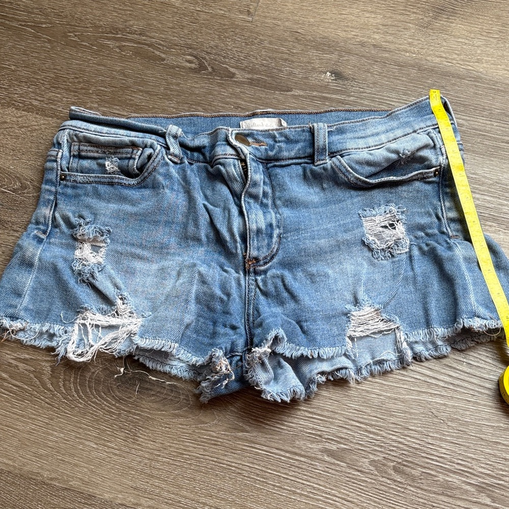 Altar'd State Distressed Light Blue Denim Cutoff Shorts